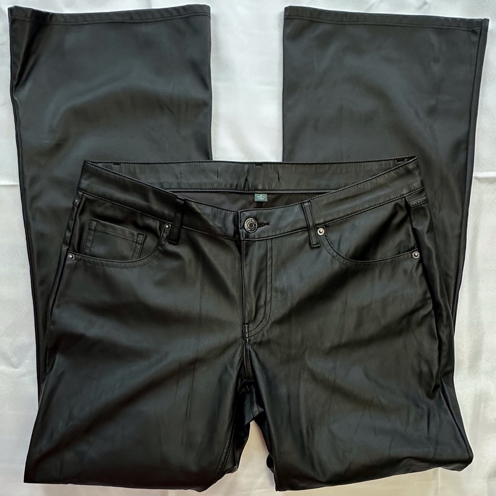 Wild Fable faux leather black‎ wide leg pants women’s 10